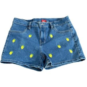 Mossimo Lemon Embroidered Jean Shorts